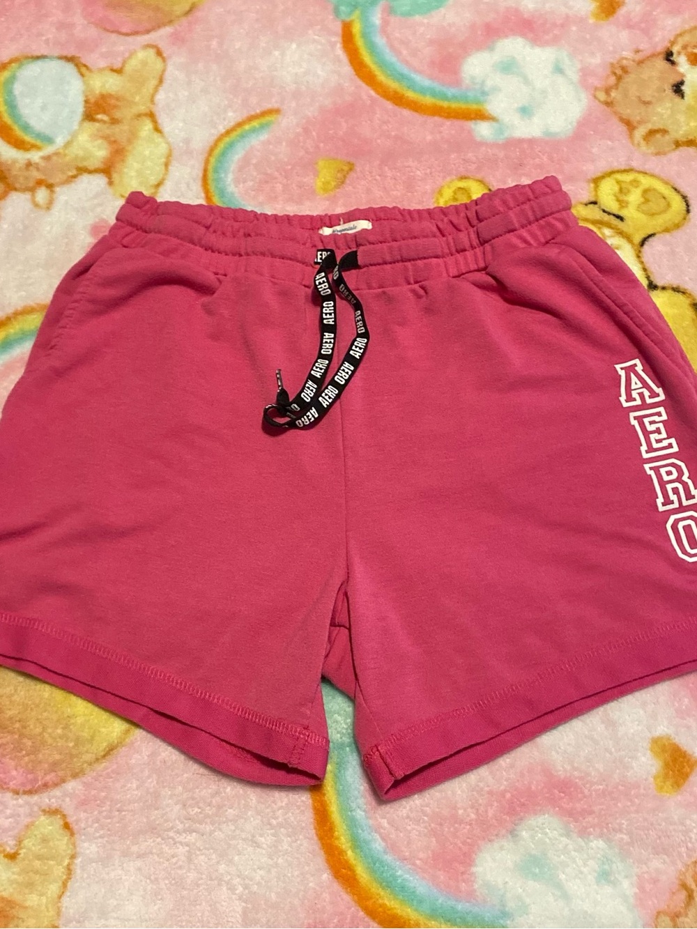 Pink Aero Athletic Shorts w/ Logo Drawstrings
